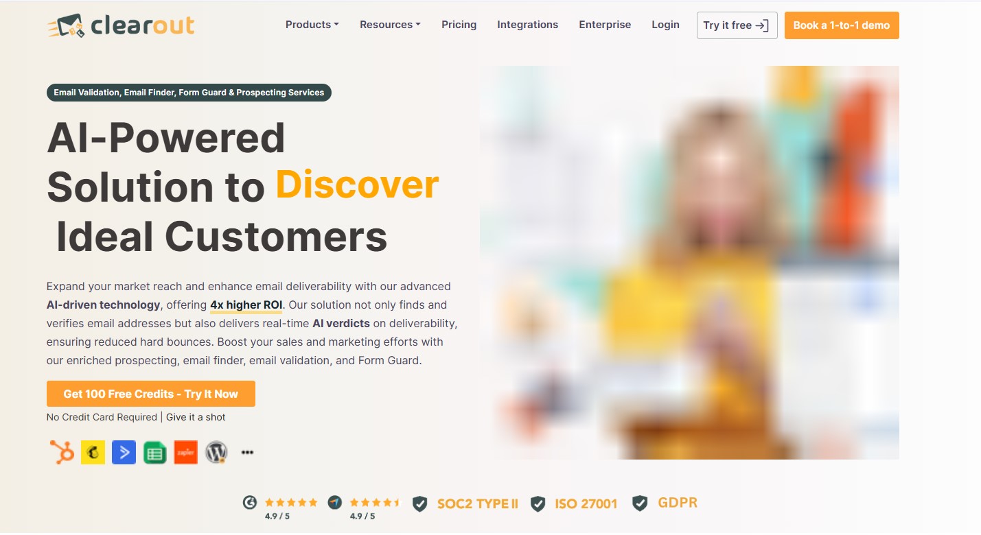 Clearout Email verification tool homepage banner