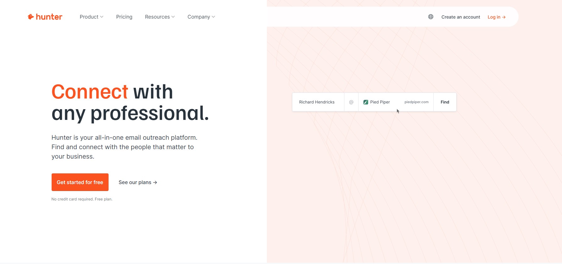Hunter Email verification tool homepage banner