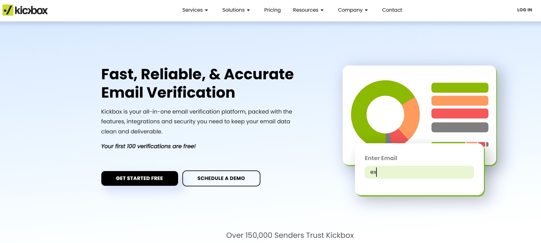 Kickbox Email verification tool homepage banner