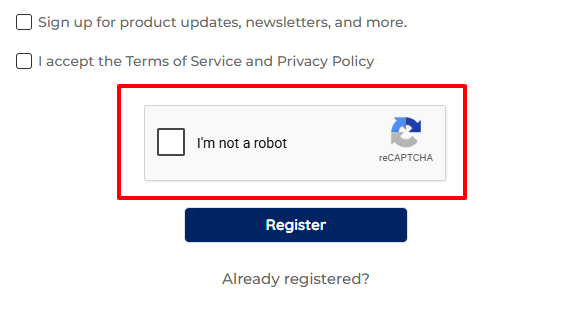 Screenshot of Google reCAPTCHA