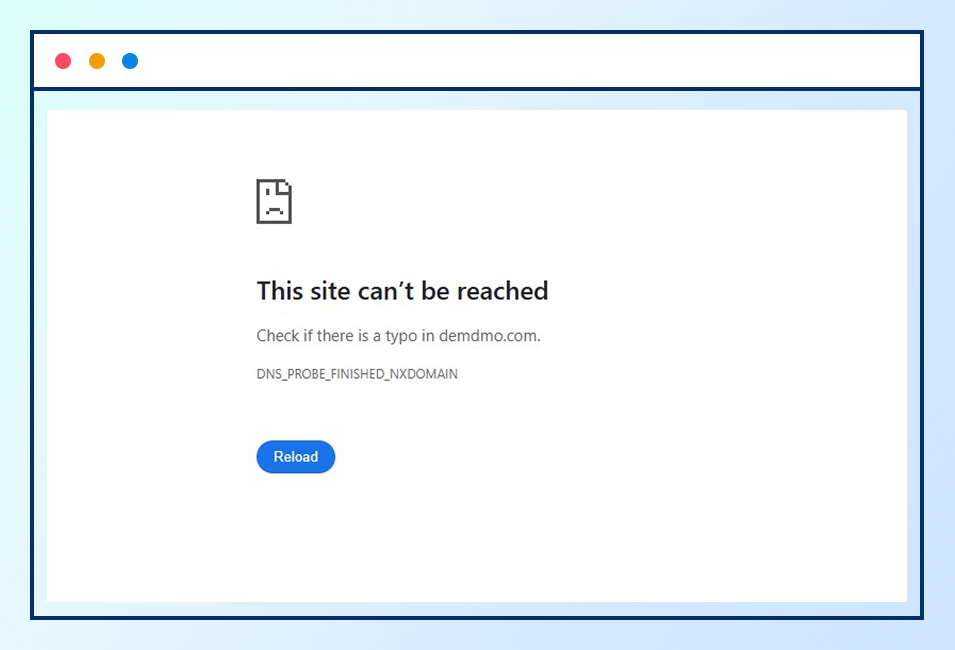 Screenshot of a site can not be reached DNS error in Chrome