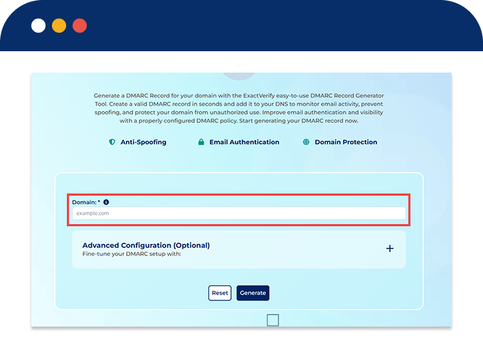 Guide to generating a DMARC DNS record